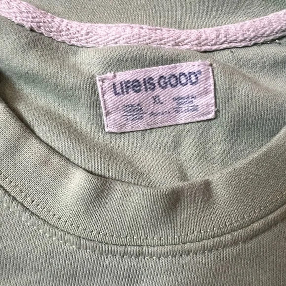 Rescue Life Is Good paws dog cat pet green lightweight Crewneck Sweatshirt - Picture 4 of 11